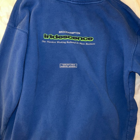 Brockhampton Biggie Smalls Iridescence Thermal Graphic Hoodie Men's XL Blue - Picture 3 of 3